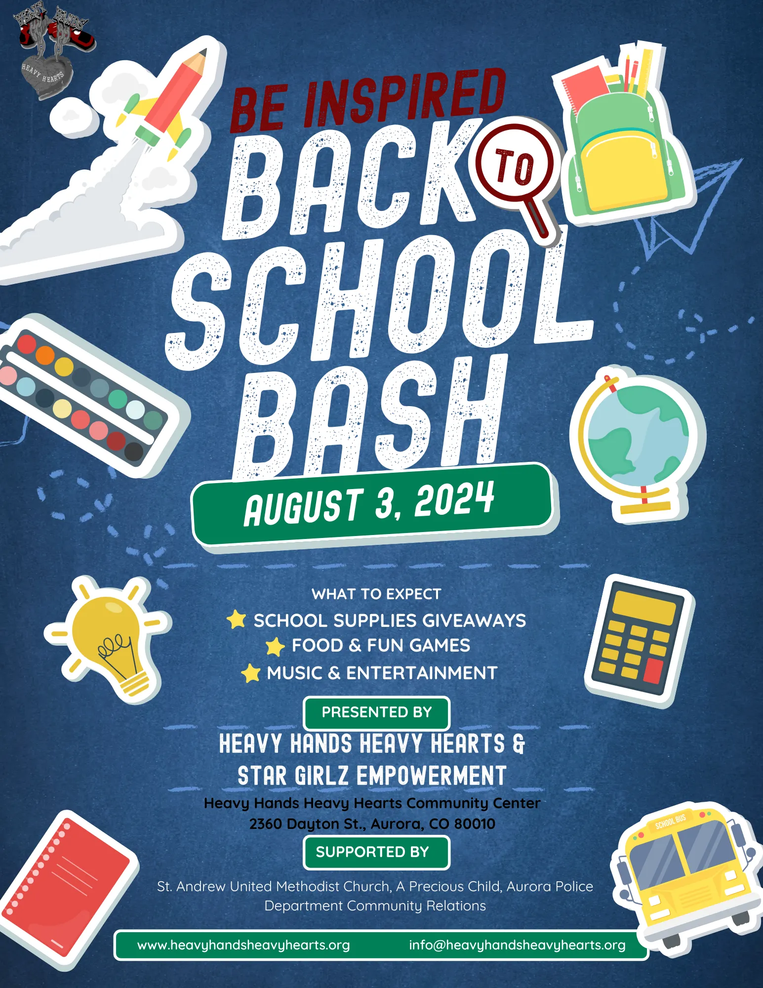 Back to School Bash flyer, August 3, 2024