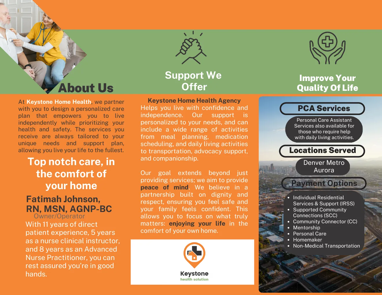 Keystone Health brochure inside panels