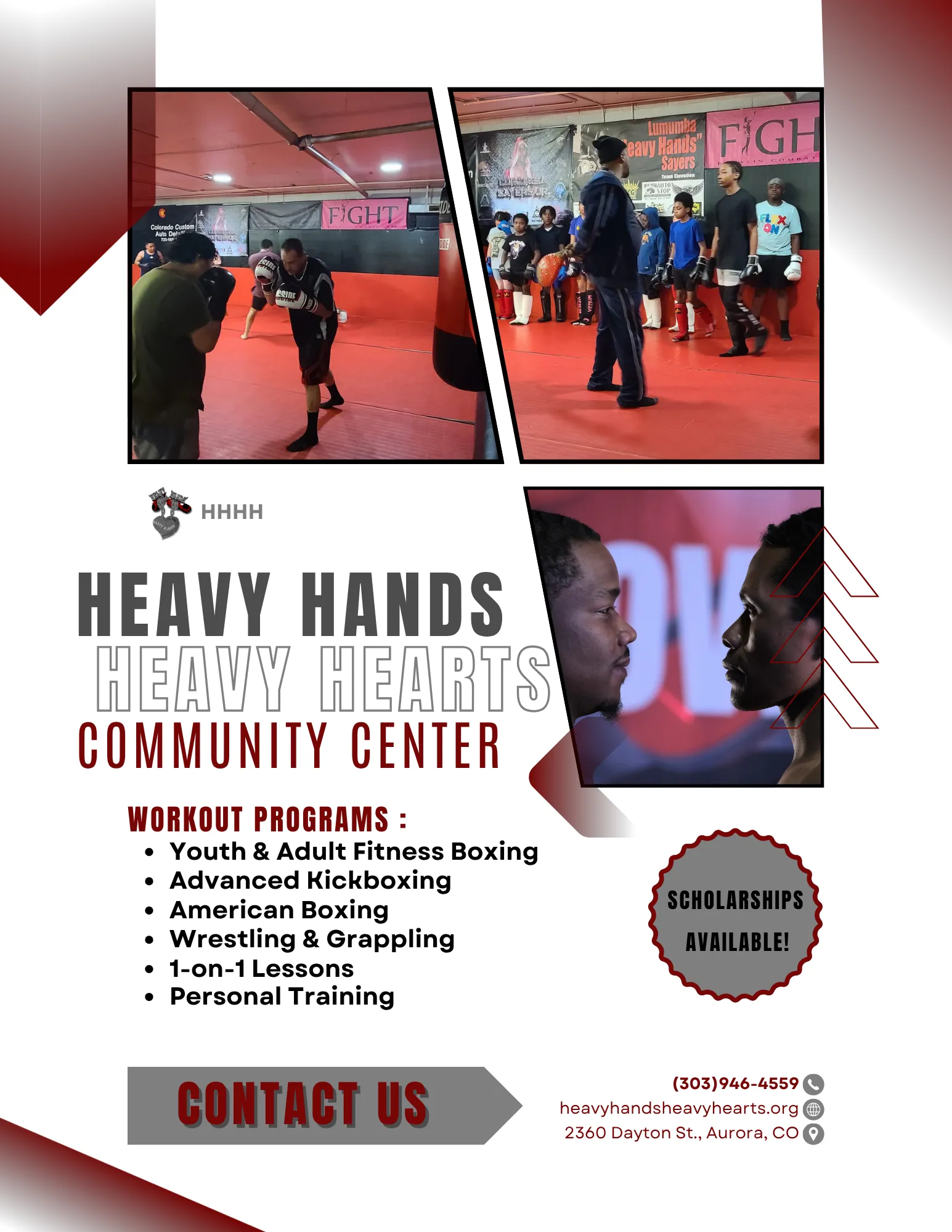 Community center workout programs flyer